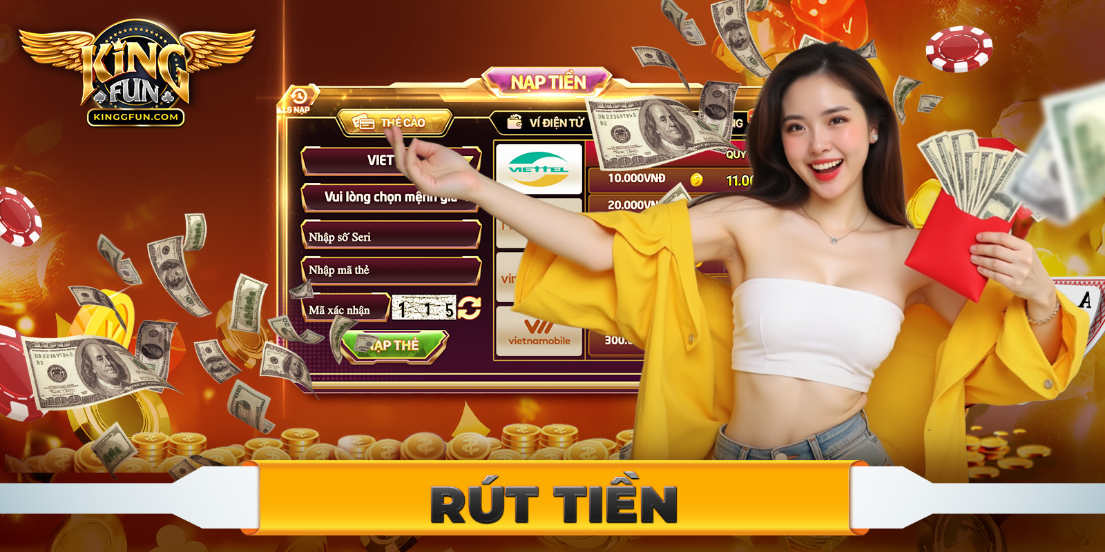 Quy trình rút tiền tại hệ thống Kingfun